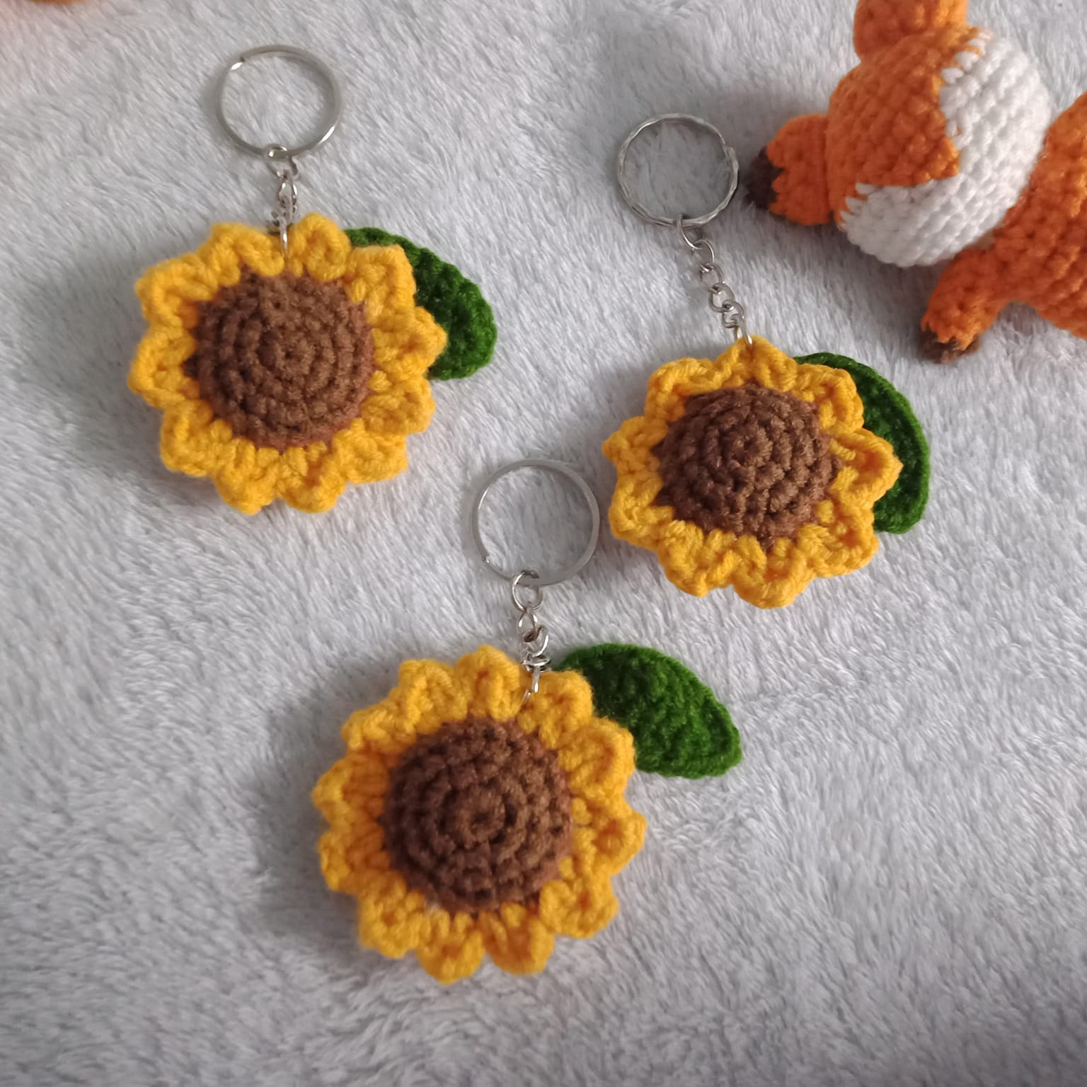 Handmade Eco-friendly Sunflower Keychain