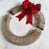 Christmas Decorations Lighted, Christmas Wreath LED Warm Light, Hanging Glowing Wreath for Front Door Wall